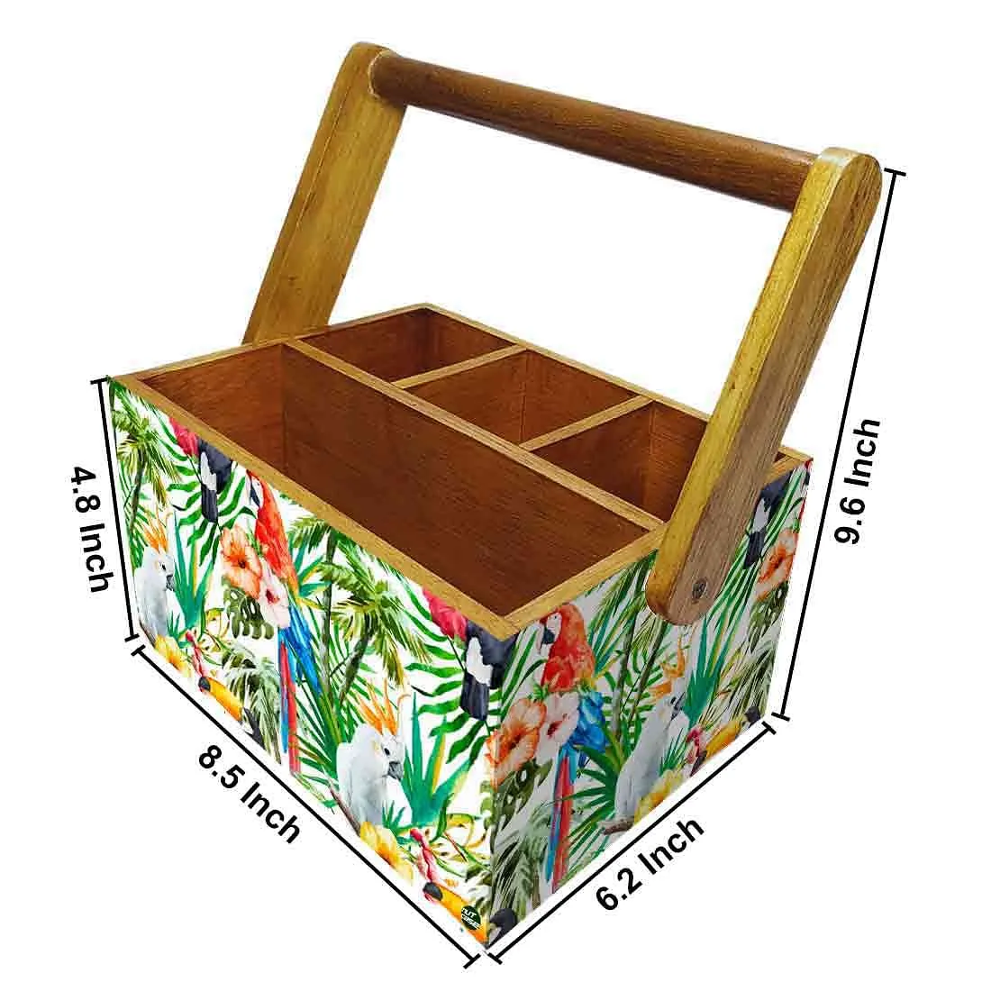 Tissue Paper Holder for Table Spoons Forks Organizer - Parrots