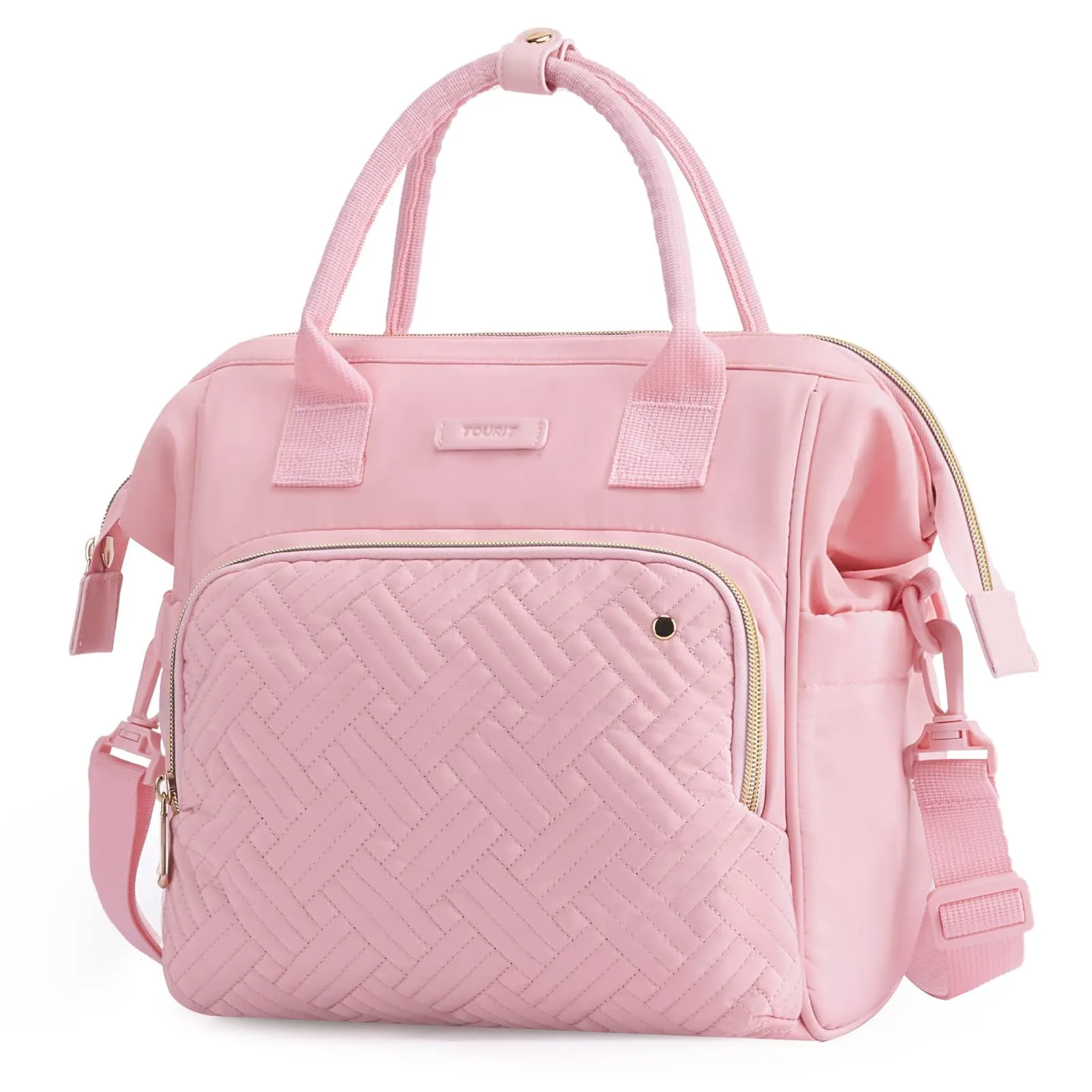 TOURIT Lunch Bag for Women Insulated Tote Lunch Box, Reusable Portable Cooler Lunch Tote Bag Suitable for School, Office, Work, Picnic, Beach, Adult and Kids, Pink