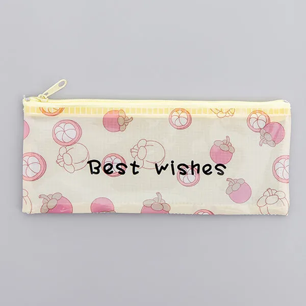 Transparent Zipper Grid Pencil Pouch Pack