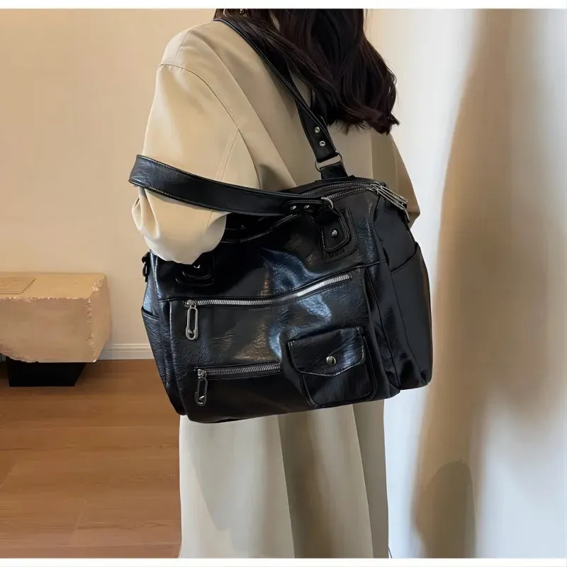 UAKISS  -  Casual Lage Capacity Women Shoulder Messenger Bag Commuting Portable Hand Travel Bag Simple Female Luggage Tote Bag