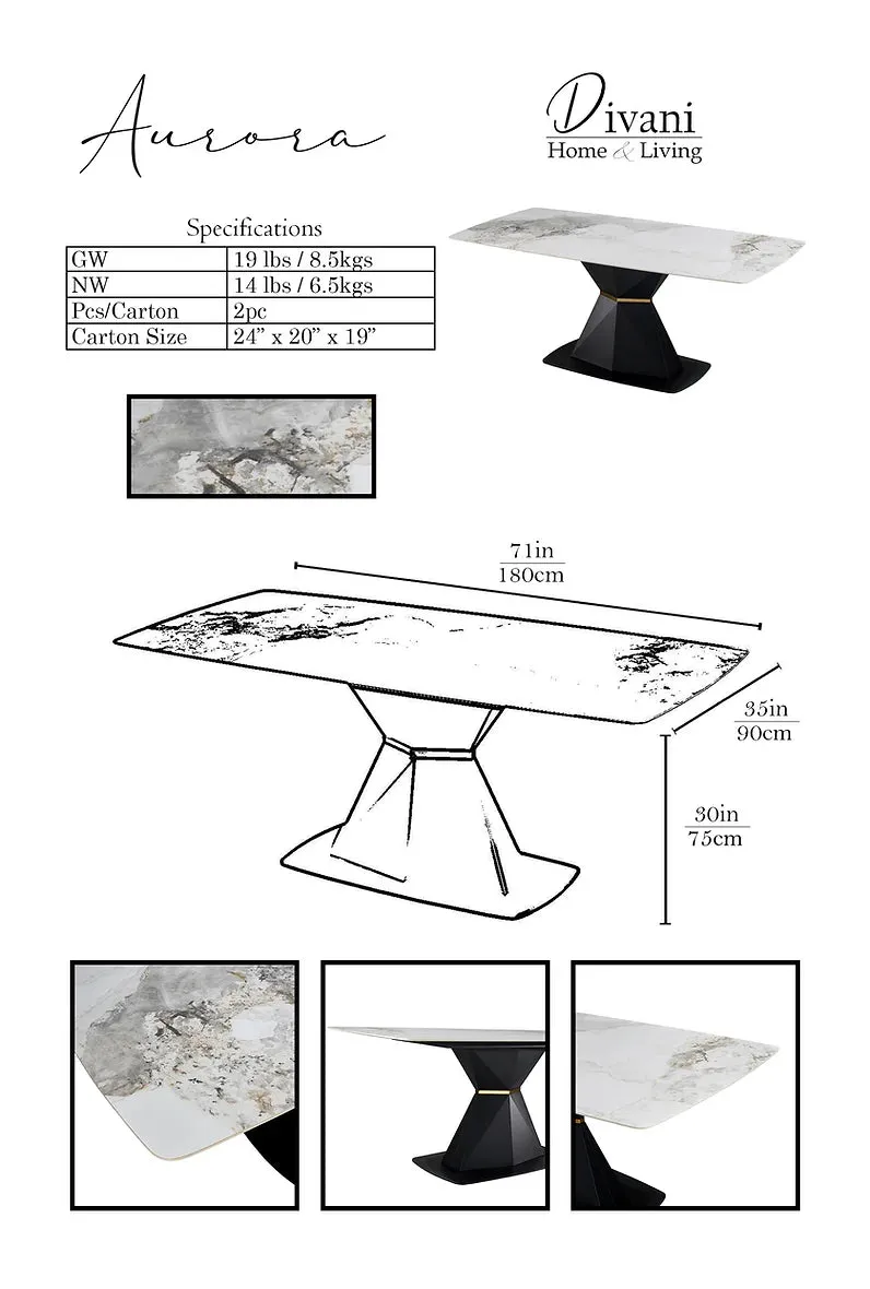 Unique Luxurious Earth Toned Dining Table  - Model Aurora