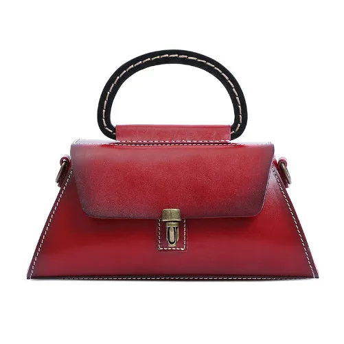 Unique Luxurious Premium Leather Pyramid Handbag.