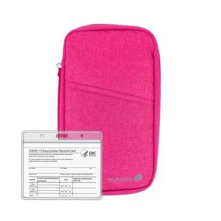 Unisex Passport Wallet Travel Organizer with Vaccination Card Holder