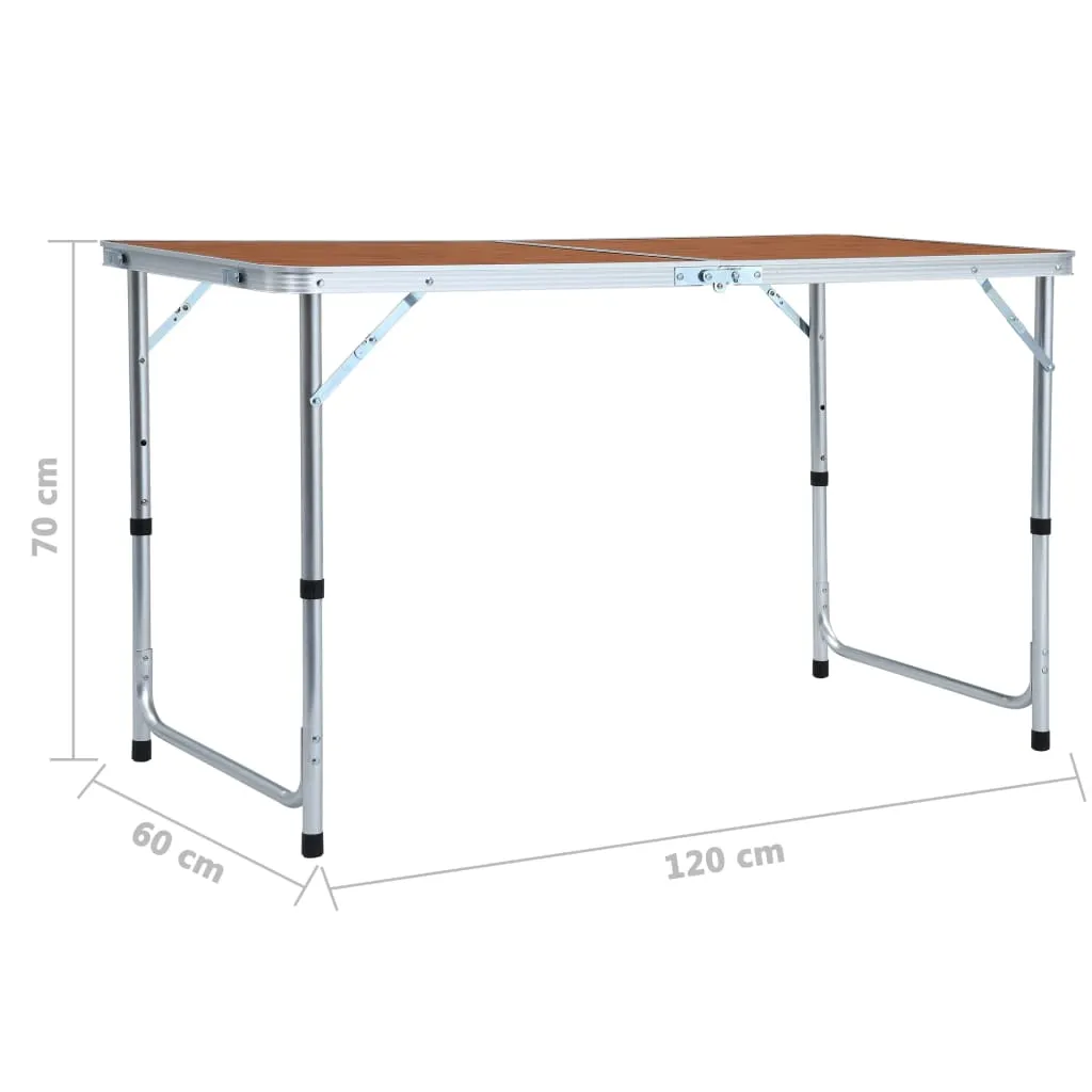 vidaXL Foldable Camping Table Aluminium 120x60 cm - Lightweight & Durable