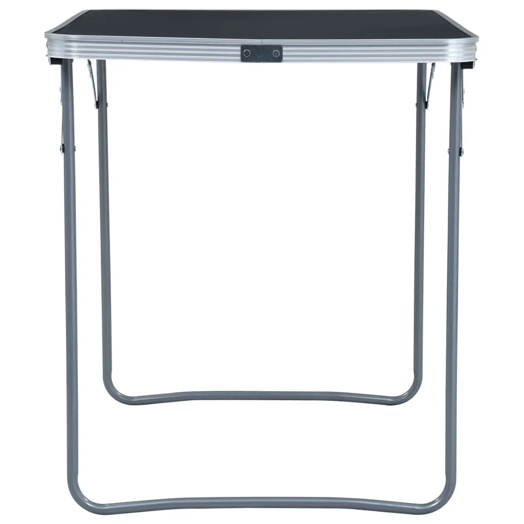 vidaXL Foldable Camping Table with Metal Frame 80x60 cm Grey