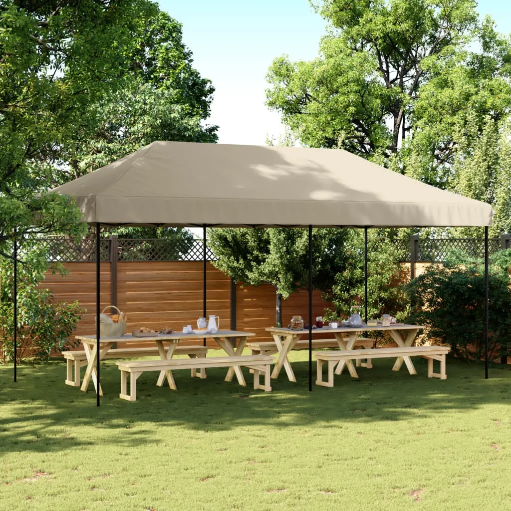 vidaXL Foldable Party Tent Pop-Up Taupe 580x292x315 cm
