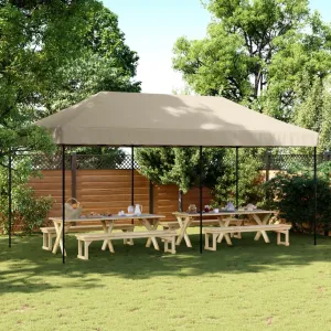 vidaXL Foldable Party Tent Pop-Up Taupe 580x292x315 cm