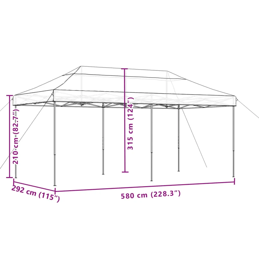 vidaXL Foldable Party Tent Pop-Up Taupe 580x292x315 cm