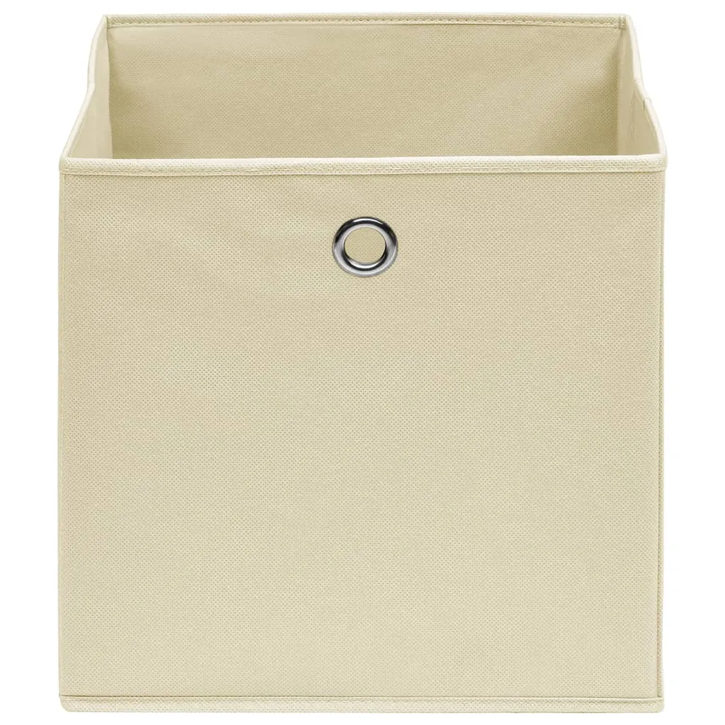 vidaXL Storage Boxes 10 pcs Cream 32x32x32 cm Fabric