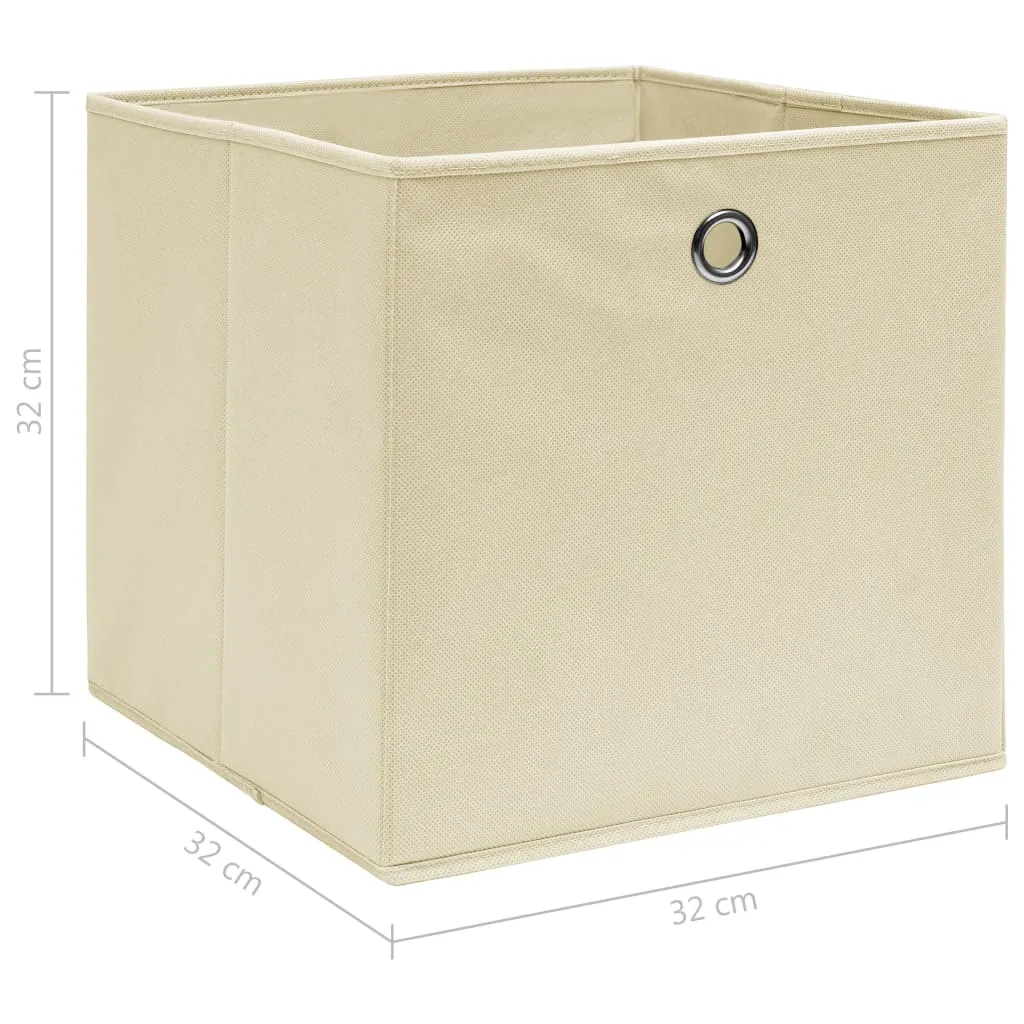 vidaXL Storage Boxes 10 pcs Cream 32x32x32 cm Fabric