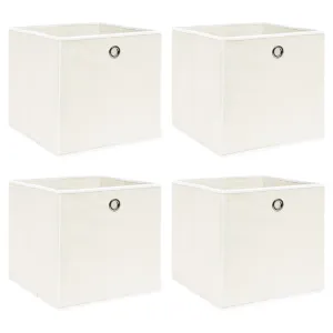 vidaXL Storage Boxes 4 pcs White 32x32x32 cm Fabric