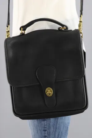 Vintage Coach Small Messenger Bag Black Leather Style A7L 5130