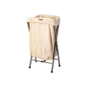 VINTAGE FOLDING LAUNDRY HAMPER - OFF WHITE
