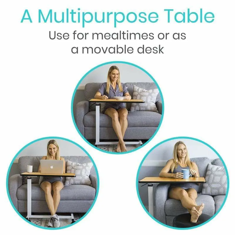 Vive Health Adjustable Overbed Table with Wheels