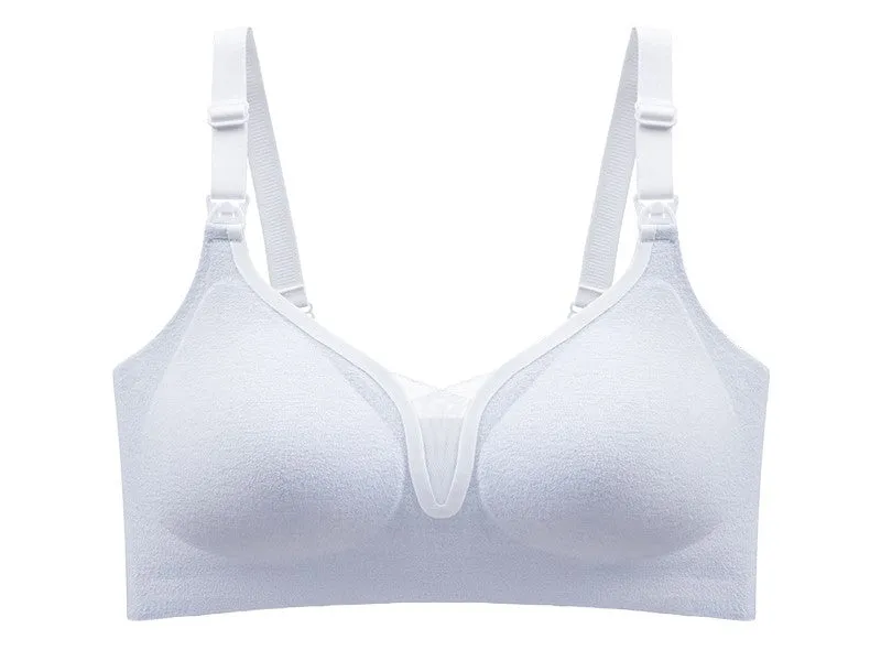 Warm and thickened nursing bra, short push-up, wire-free top buckle, pregnancy and lactation maternity bra, autumn and winter style