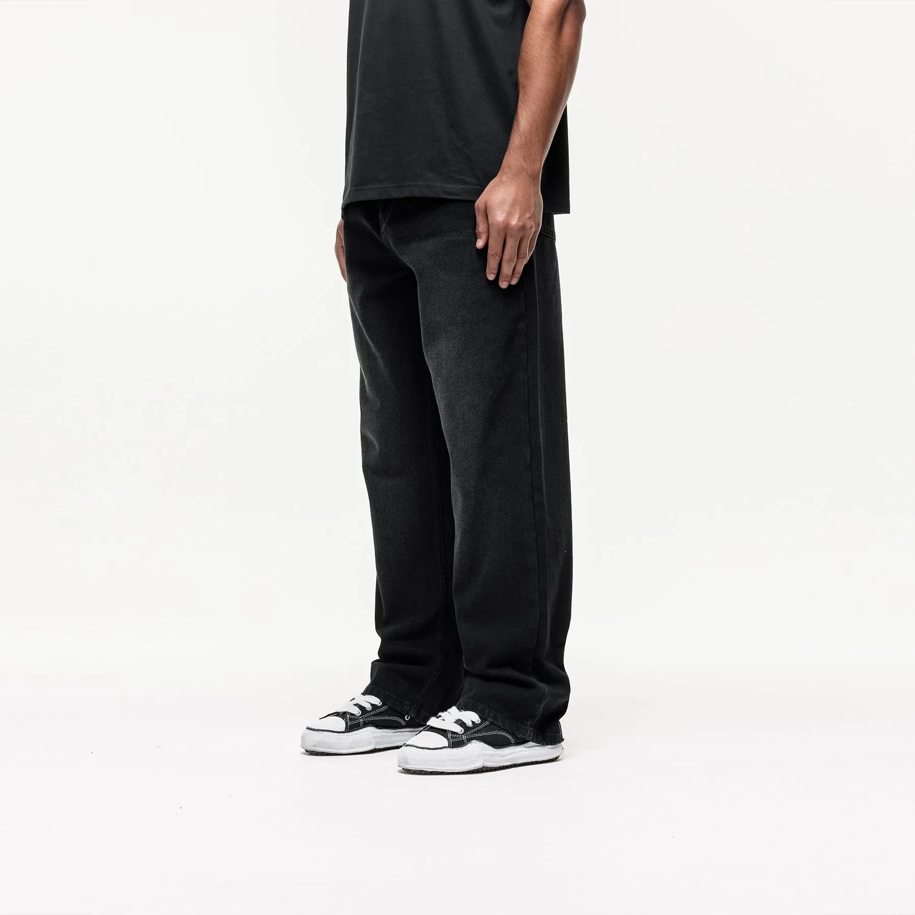 Washed Black Baggy Denim Jean