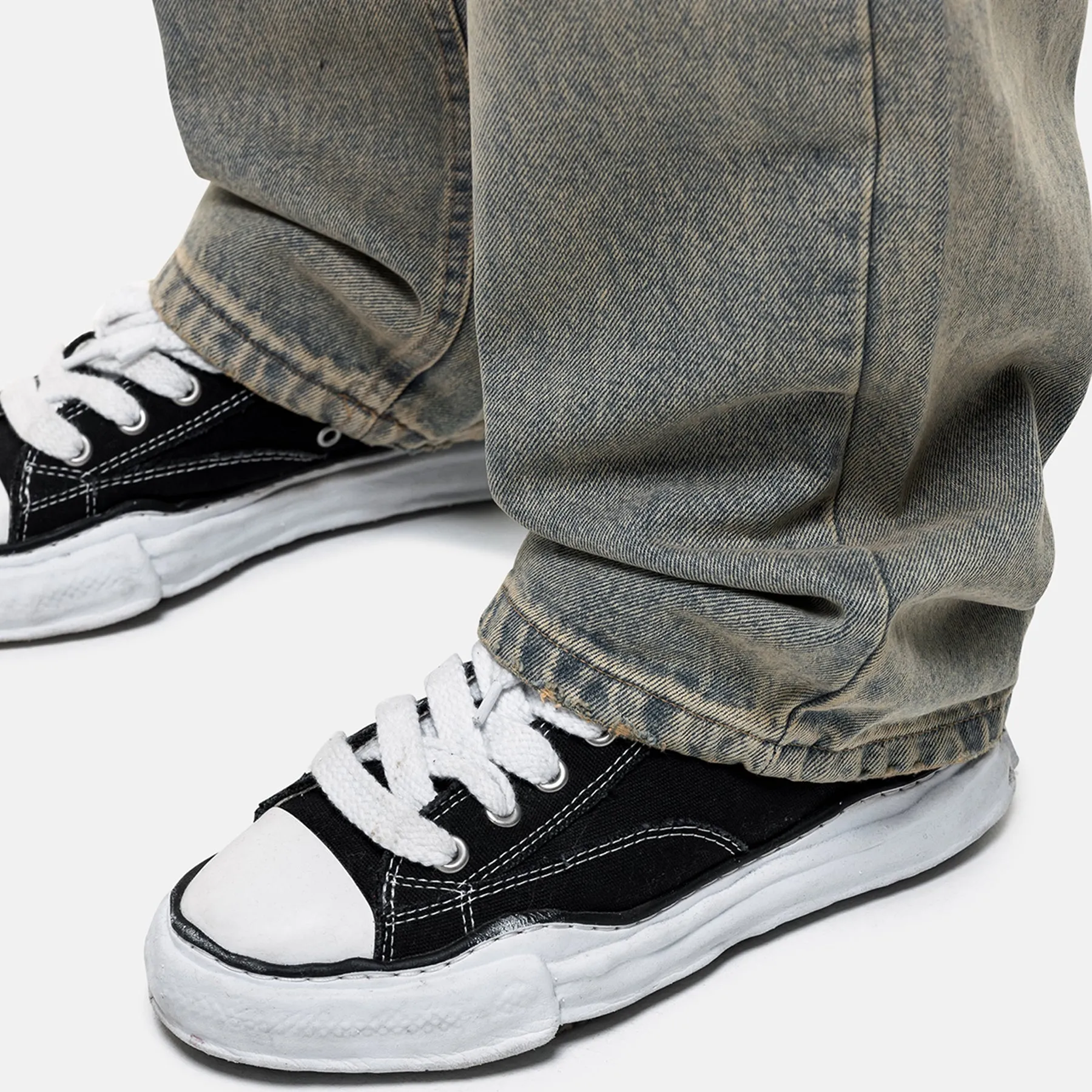 Washed Sand Blue Baggy Denim Jean