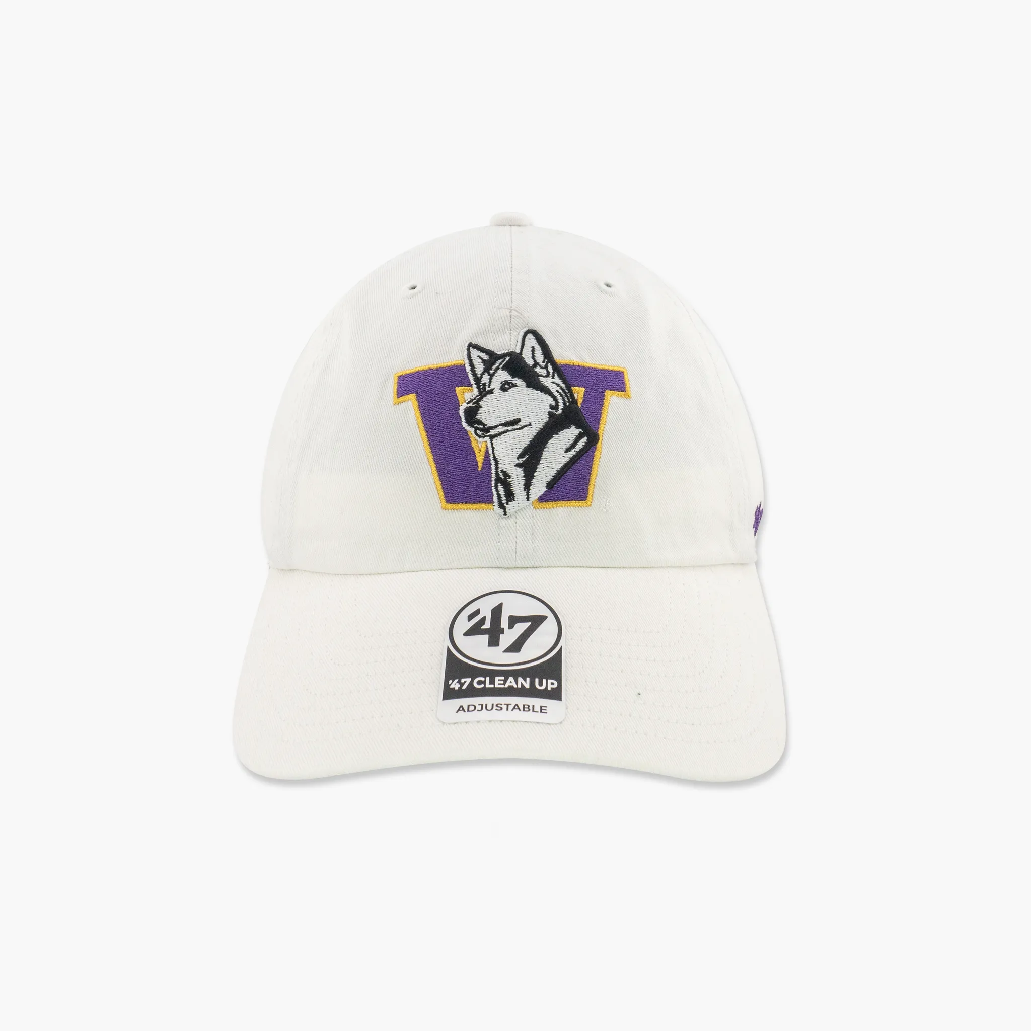 Washington Huskies Dubs Up White Clean Up Adjustable Hat