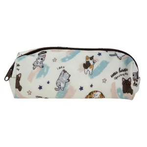 White Cat Yoga Large Pencil Case