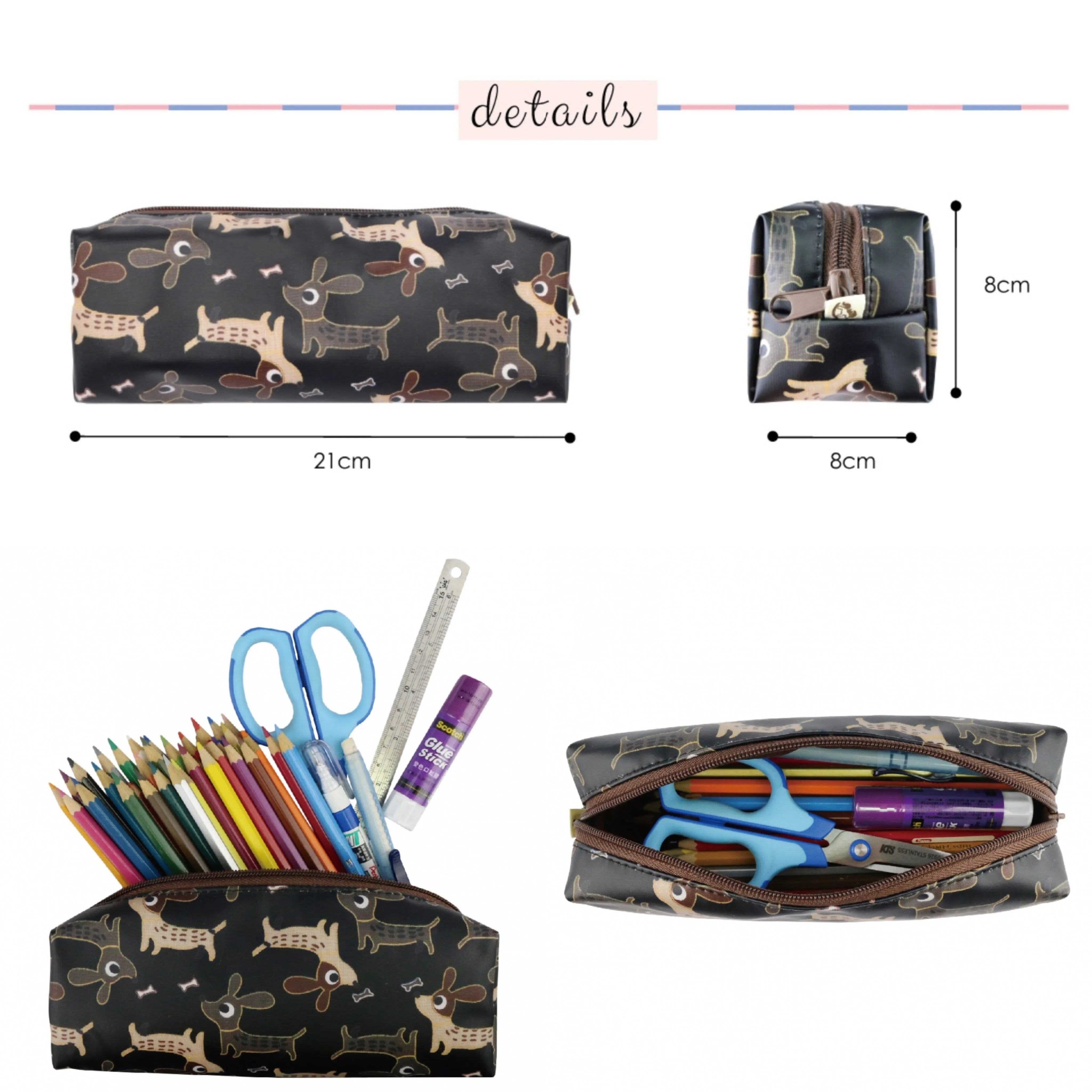 White Cat Yoga Large Pencil Case