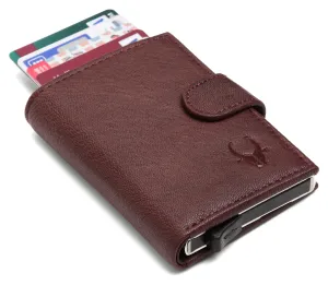 WildHorn® RFID Protected Unisex Genuine Leather Card Holder (Bombay Brown)