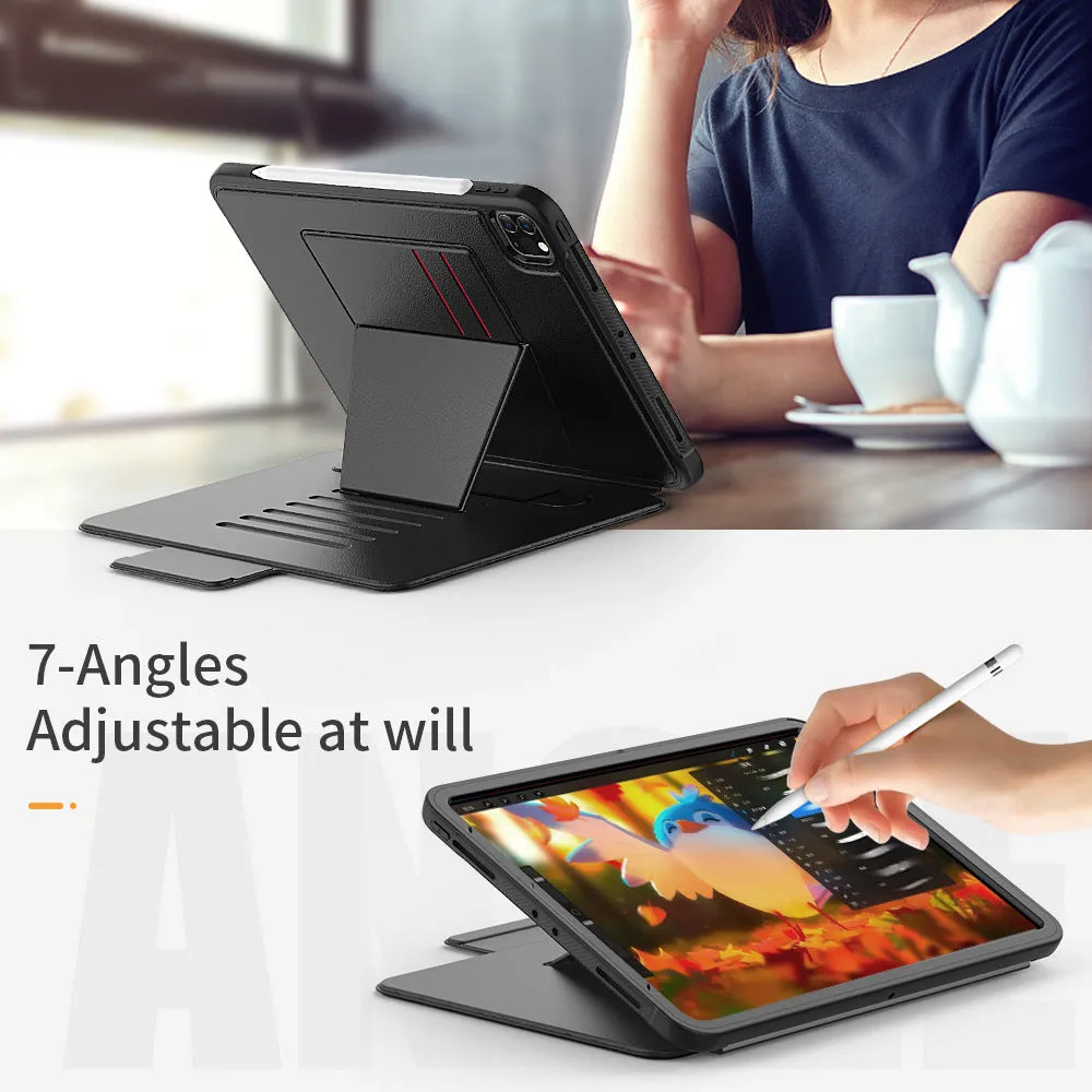 With Card Slot Leather Tablet Case With Auto Sleep/Wake Multi-angle Stand