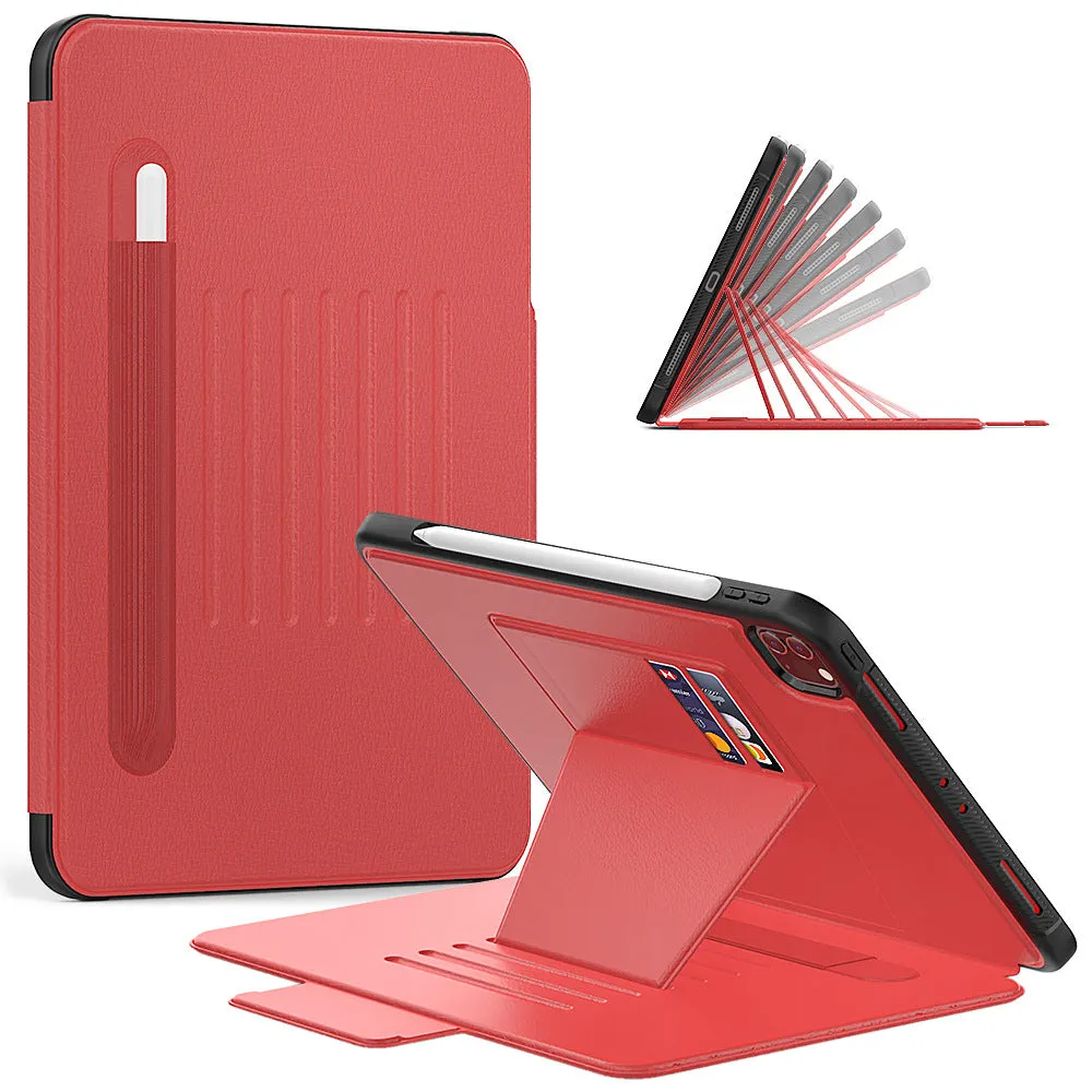 With Card Slot Leather Tablet Case With Auto Sleep/Wake Multi-angle Stand