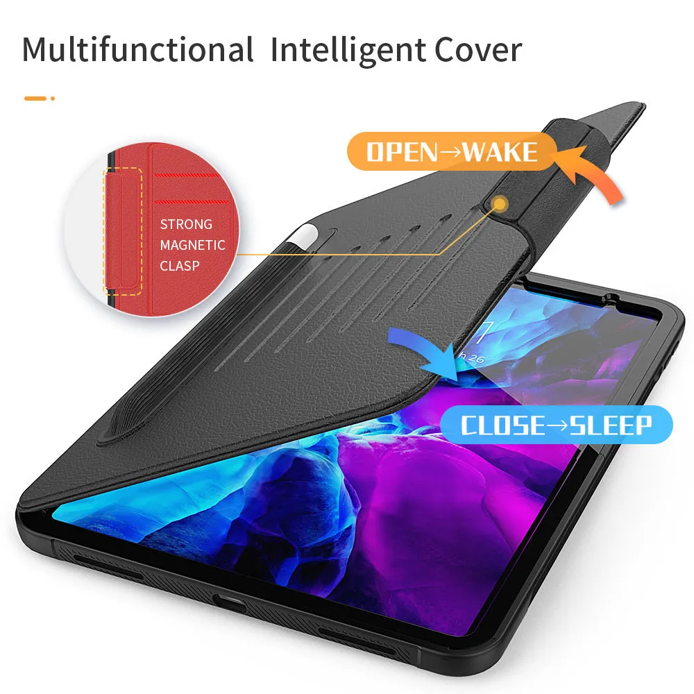 With Card Slot Leather Tablet Case With Auto Sleep/Wake Multi-angle Stand