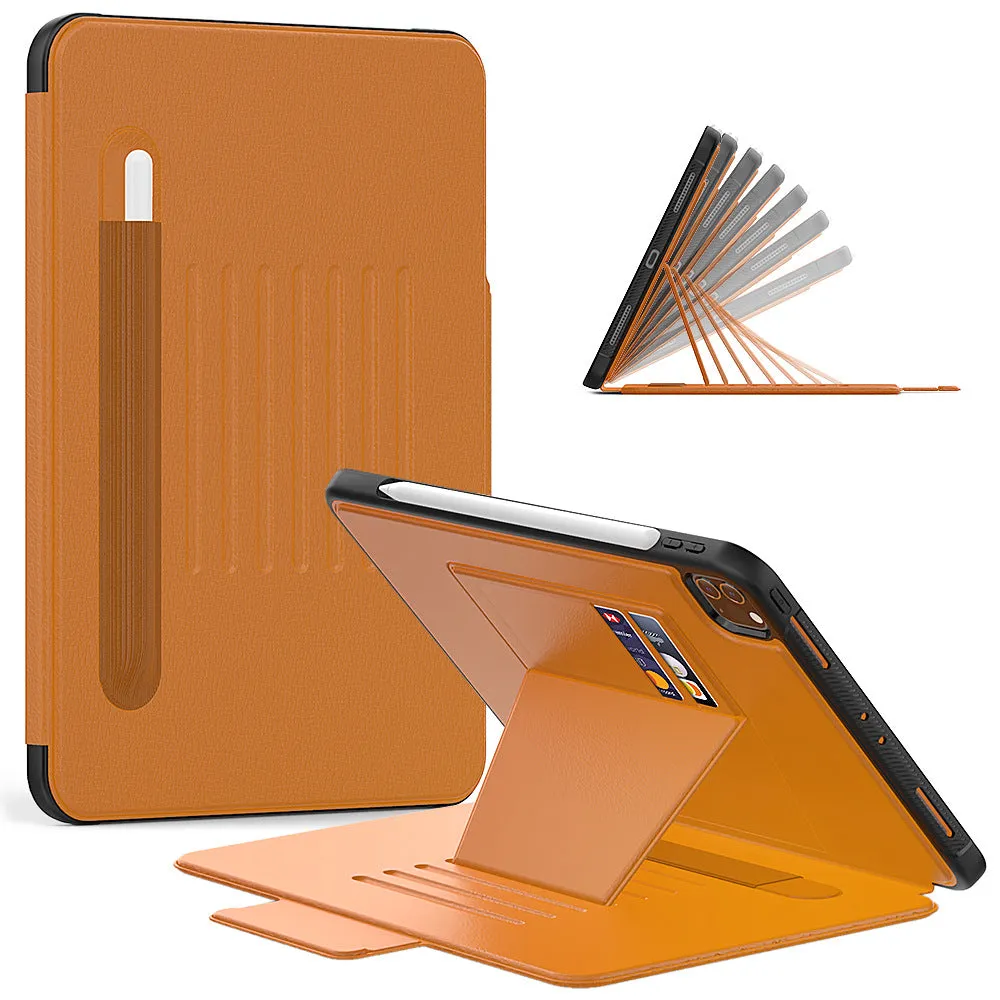 With Card Slot Leather Tablet Case With Auto Sleep/Wake Multi-angle Stand
