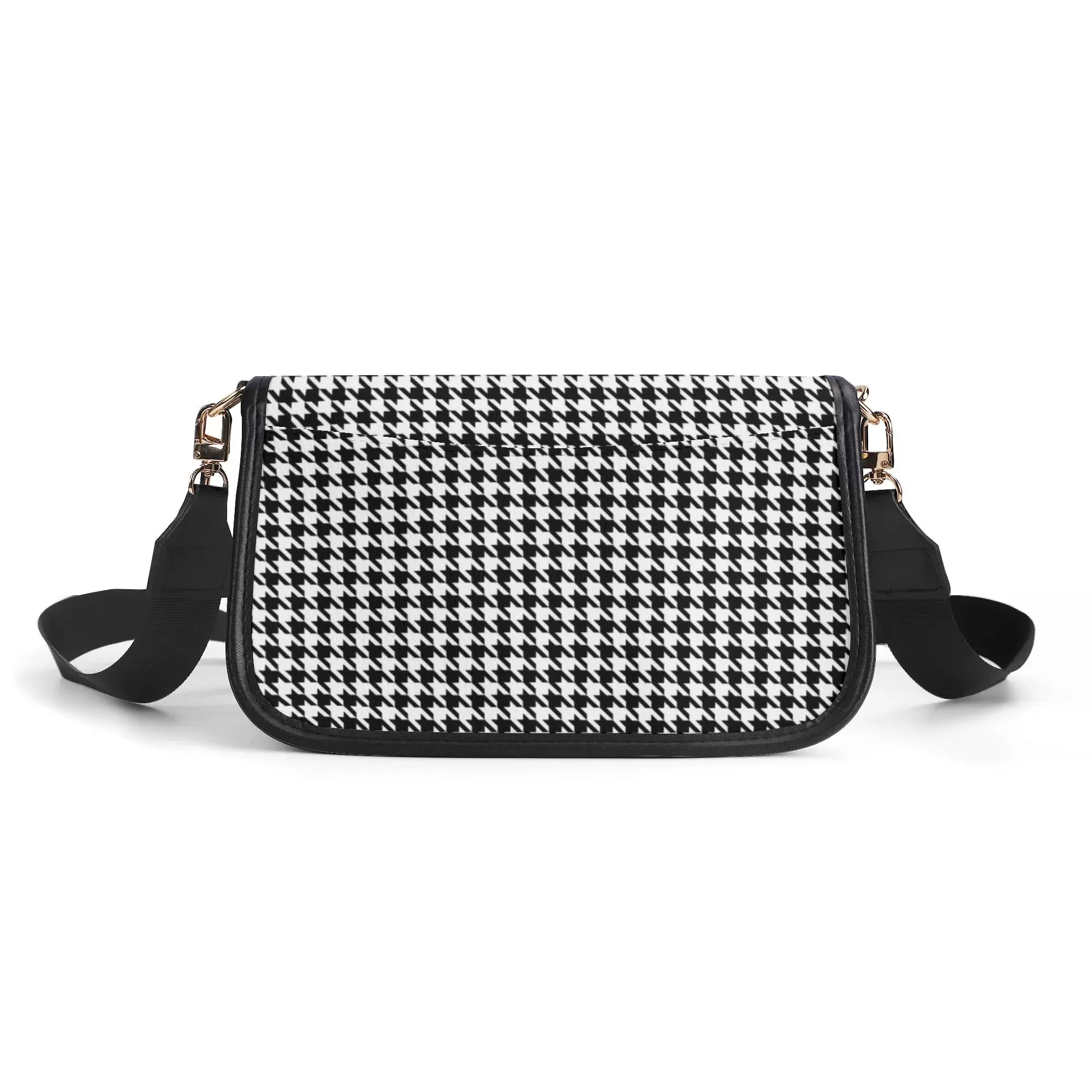 Women's Black Houndstooth Handbag, Houndstooth Purse, Vintage inspired handbag, Vintage Houndstooth Bag, Black and White Purse