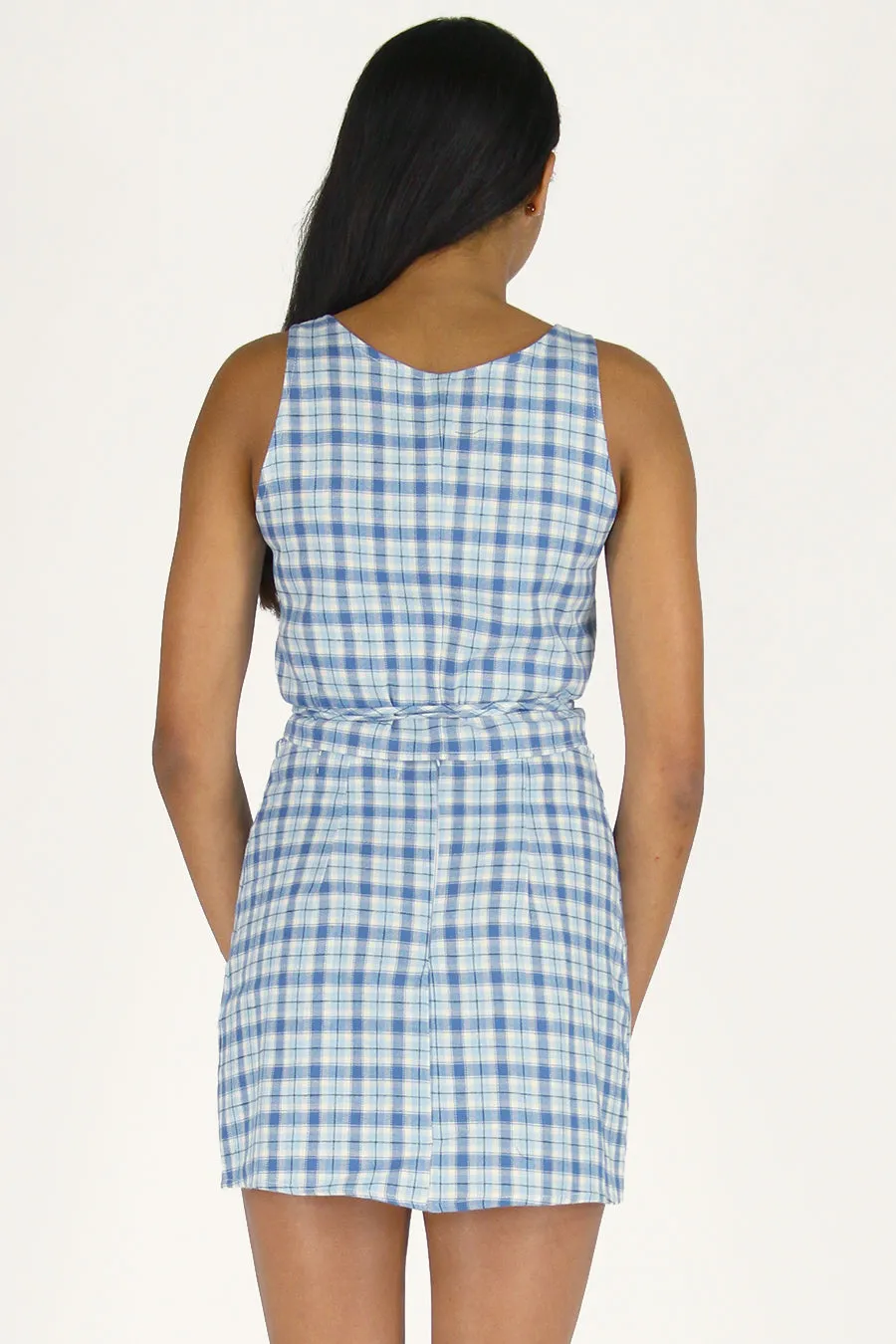 Wrap Top - Flannel Blue Plaid