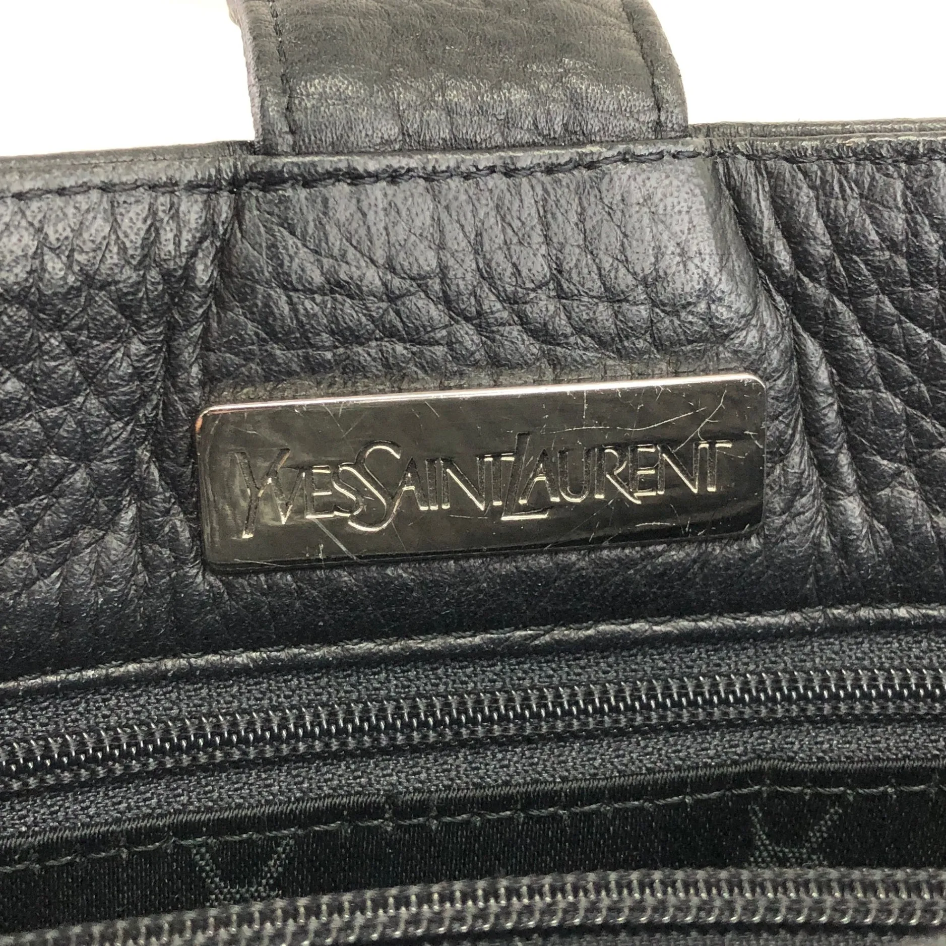 Yves Saint Laurent Logo Handbag Black Vintage ib4dvb