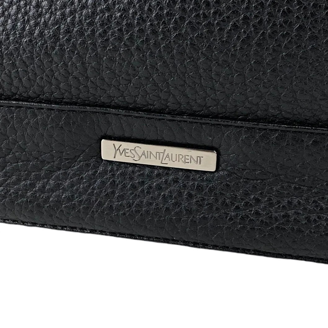Yves Saint Laurent Logo Handbag Black Vintage ib4dvb
