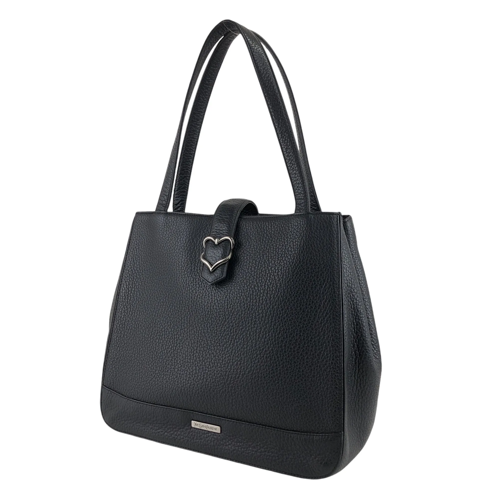 Yves Saint Laurent Logo Handbag Black Vintage ib4dvb