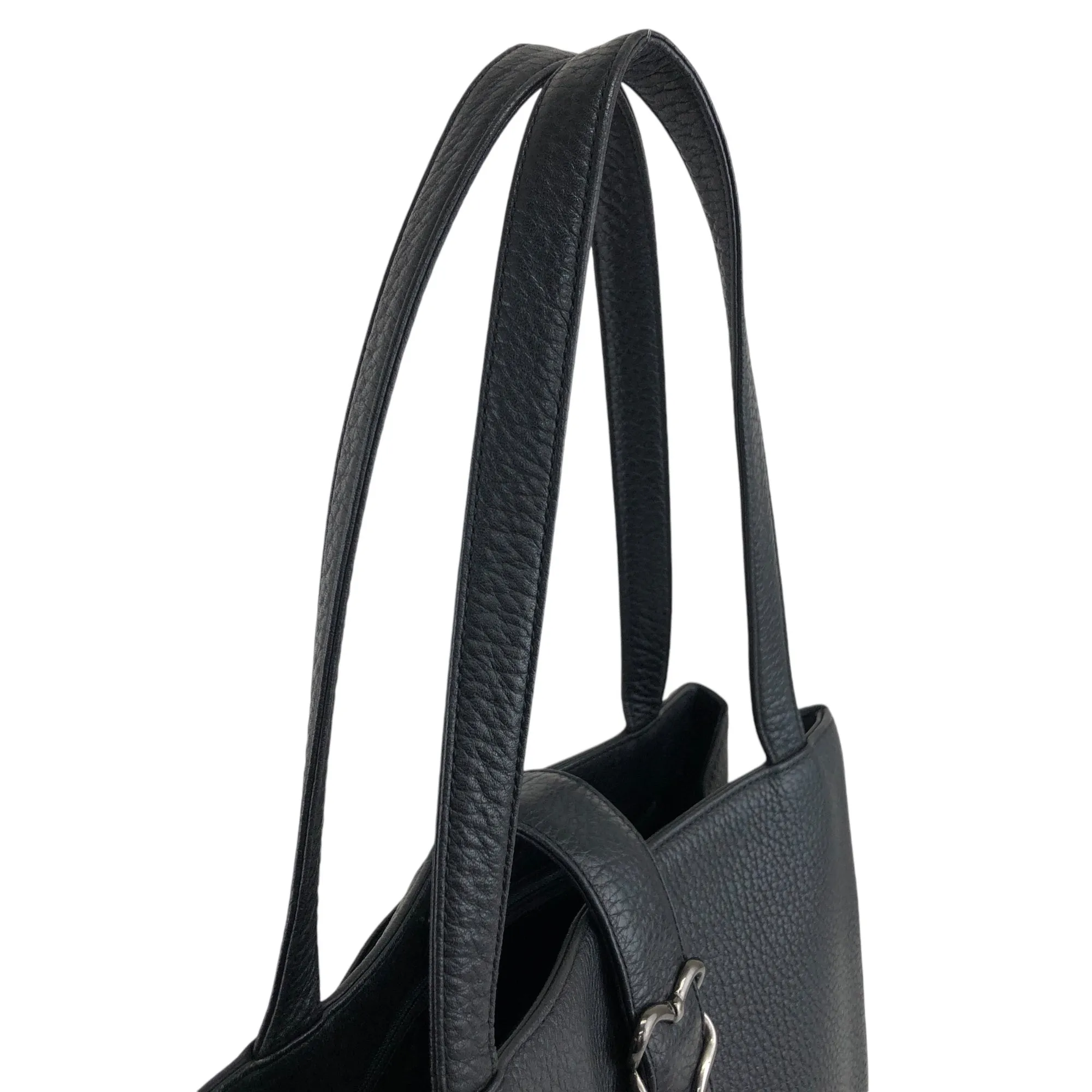 Yves Saint Laurent Logo Handbag Black Vintage ib4dvb